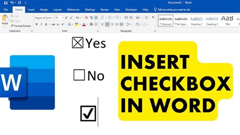 How To Insert Checkbox In Word Insert Checkbox In Microsoft Word