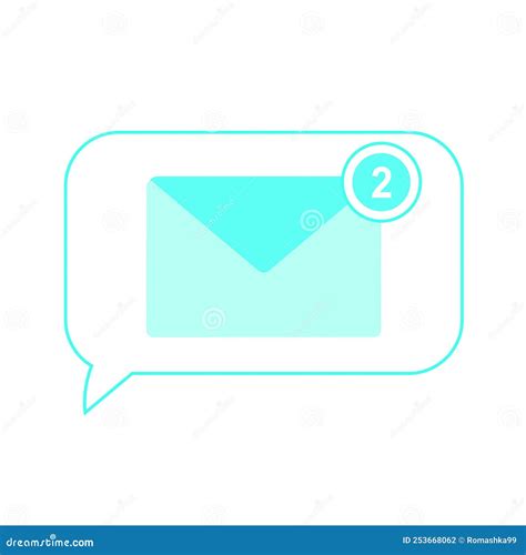 Simple Blue Email Envelope Notification Icon Isolated. Mail Message ...