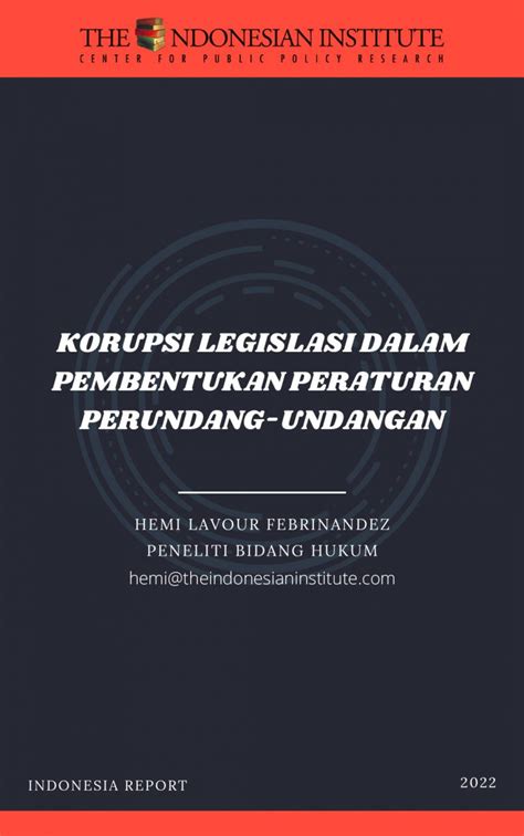 Korupsi Legislasi Dalam Pembentukan Peraturan Perundang Undangan The