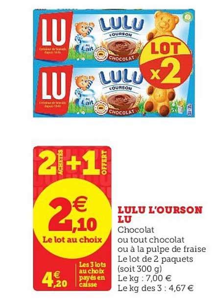 Promo Lulu L Ourson Lu Offert Chez Super U Icatalogue Fr