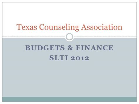 Ppt Texas Counseling Association Powerpoint Presentation Free
