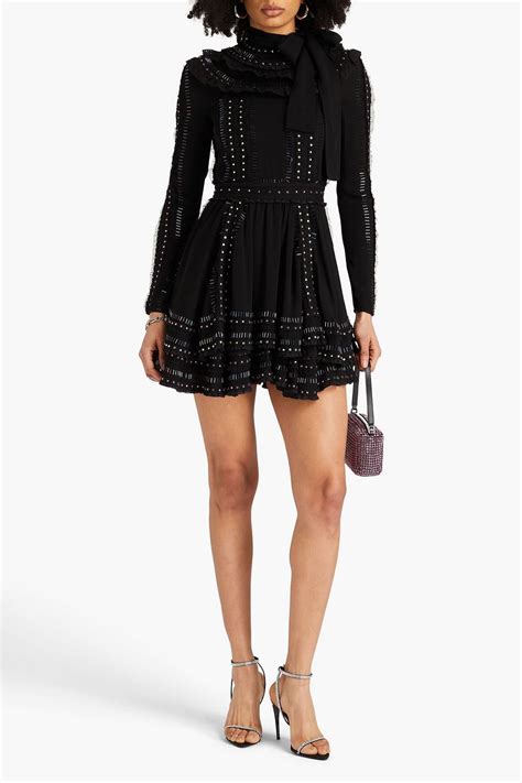 Valentino Garavani Ruffled Embellished Silk Crepe Mini Dress The Outnet