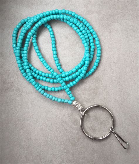 Lanyard Turquoise Breakaway With Id Holder Teacher Lanyard Etsy