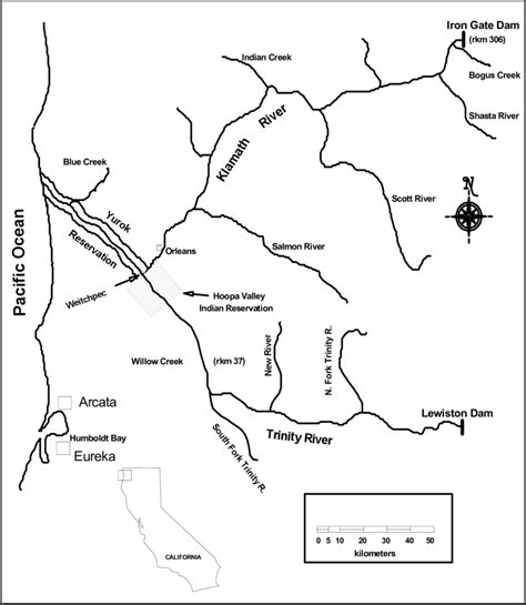 Overview map of the Klamath River Basin accessible to anadromous fish. | Download Scientific Diagram