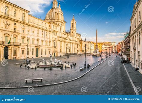 Aerial View Of Navona Square Piazza Navona In Rome Italy Stock