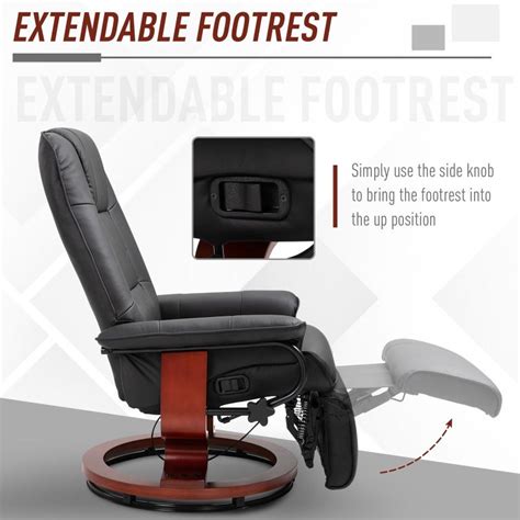 Rent To Own Homcom Faux Leather Adjustable Manual Swivel Base Recliner