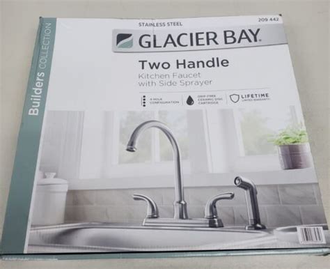 Glacier Bay Builders 2 Handle Standard Kitchen Faucet W Sprayer Stainless Steel Ebay