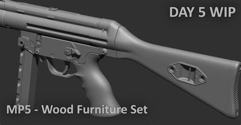 Artstation Day 5 Wip Mp5 Wood Furniture Set