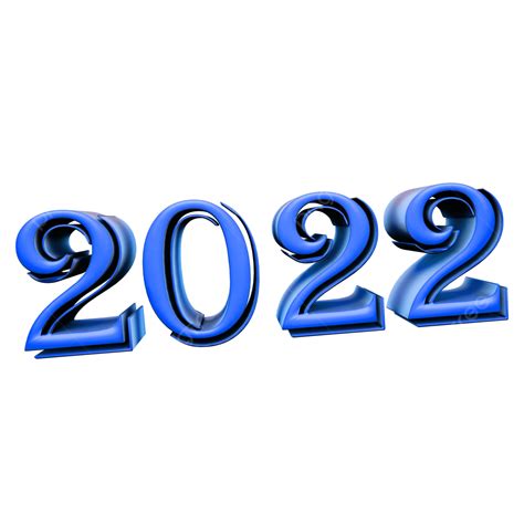 Happy New Years Clipart Hd Png 2022 3d Blue Number Happy New Year