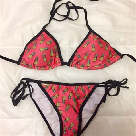Pineapple Bikini Set Women S Fashion Swimwear Bikinis Swimsuits On Carousell