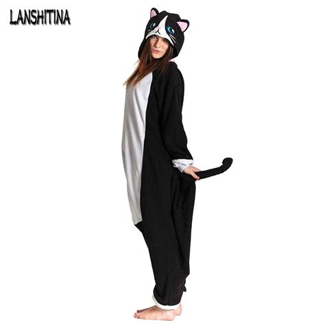 Midnight Cat Onesies Black Cat Pajamas For Unisex Adult Pajamas Cosplay