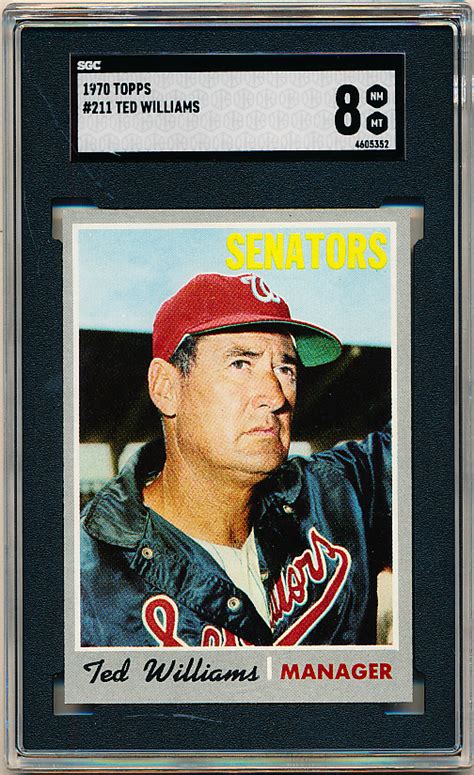 Lot Detail 1970 Topps Bb 211 Ted Williams Mgr Senators SGC 8