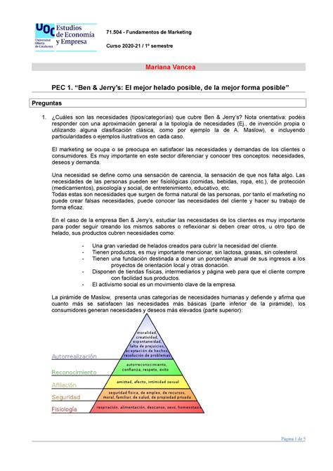 PEC1 Vancea Mariana Fundamentos 71 Fundamentos De Marketing Curso