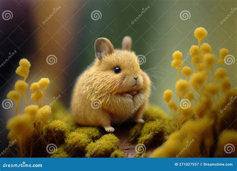 Smallest And Cutest Eastern Bunny In The World On A Forest Grass Patch