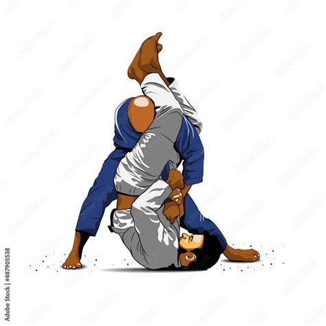 Brazilian Jiujitsu (Jiu-jitsu) technique. Vector illustration design ...