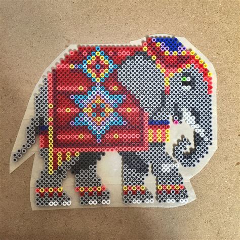 Indian elephant adapted from an existing cross stitch pattern ~ | Hama ...