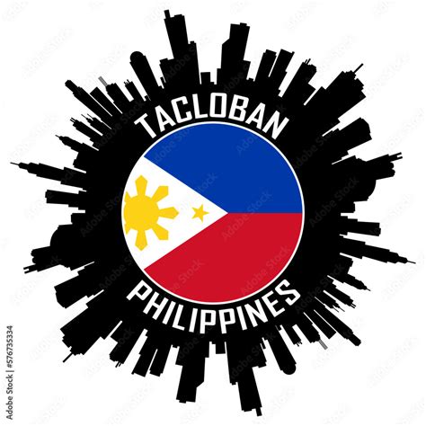 Tacloban Philippines Flag Skyline Silhouette Tacloban Philippines Lover