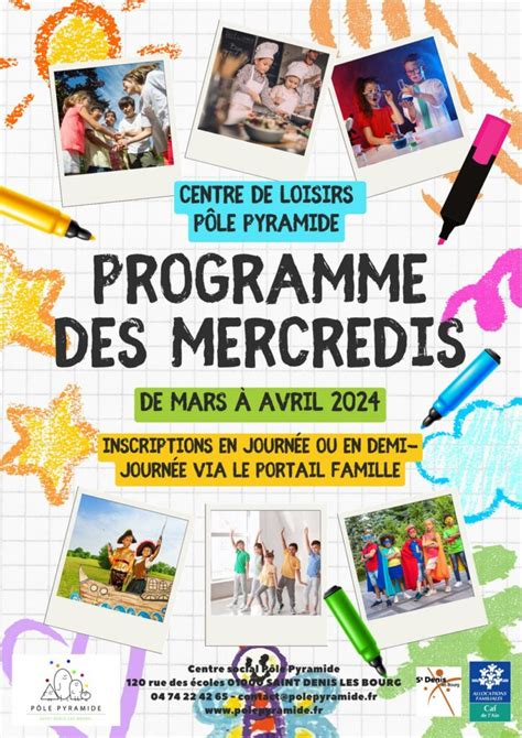 Programme Des Mercredis Au Centre De Loisirs De Mars Avril P Le