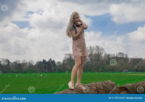 Blonde Girl In The Park Stock Photo Image Of Park Blonde 117971218