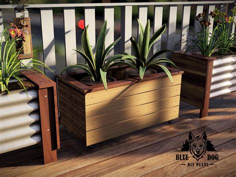 Rolling Planter Box Diy Plans Etsy