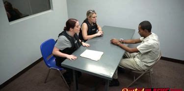 The Detention Room Welcome Two Horny Cops And A Black Dude After Getting Arrested And Beg For