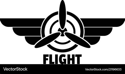 Flight Logo Simple Style Royalty Free Vector Image