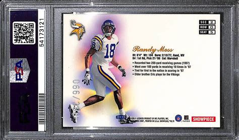 Lot Detail RARE ROW 0 1998 Flair Showcase Randy Moss Rookie Card