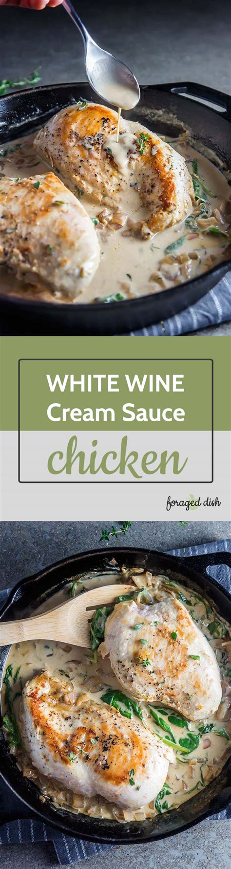 White Wine Cream Sauce Chicken And Thyme — Foraged Dish