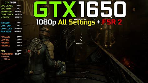 Dead Space Remake GTX 1650 I5 11400F 1080p All Settings FSR 2