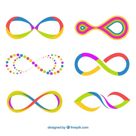 Free Vector Modern Set Of Colorful Infinity Symbols