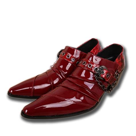 Mens Red Patent Leather Evening Shoes Cw752217