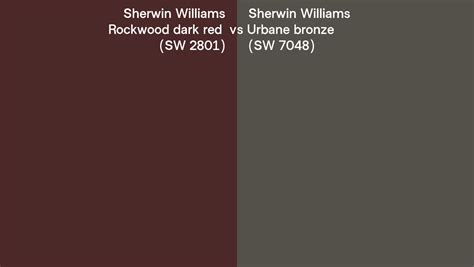 Sherwin Williams Rockwood Dark Red Vs Urbane Bronze Side By Side Comparison