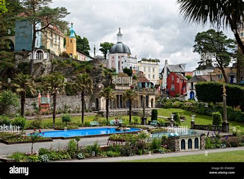 Views Of Portmeirion Village Italian Architecture Wales Stock Photo Alamy