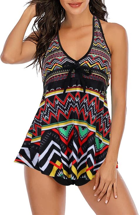 Amazon Women S Suspender Bikini Split Beach Sexy Swimsuit Set Digital Print Swimwears