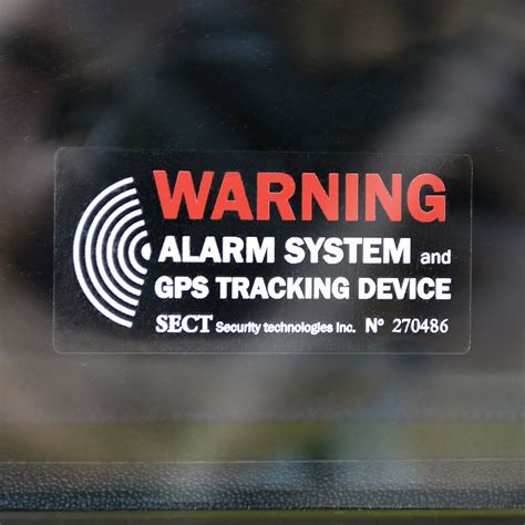 4x Car Gps Tracking Auto Alarm Warning Sticker Internal Theft Decal