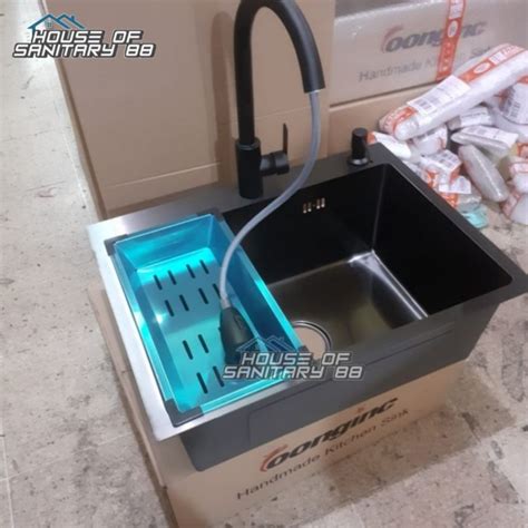 Jual Paket Kitchen Sink 5234 Stainless HITAM Bak Cuci Piring Kran