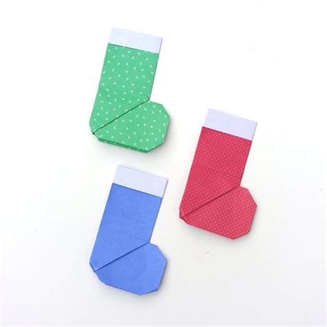 Origami Stocking Santa Boot Gathering Beauty Christmas Origami