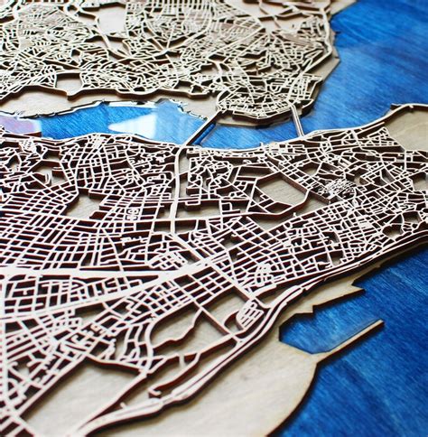 Custom Round Wooden City Map Wood And Epoxy Resin Map Art Etsy