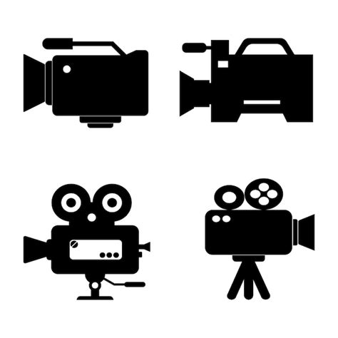 Premium Vector Film Shooting Camera Design Bundle Icon Logo Vector