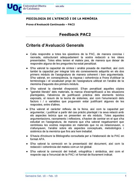 Correci Pac Psicologia Atencio Psicologia De I De La Prova