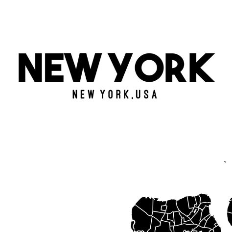 New York City Printable Map Nyc Map Poster Nyc Map New York Etsy
