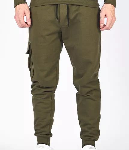 Calça Moletom Masculina Cargo Military Green Parcelamento sem juros