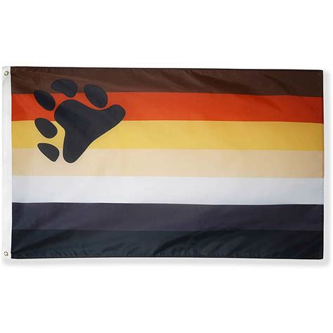 Bear Pride Flag 3X5 FT Rainbow Gay Pride Lesbian Peace Lgbt Printed Banner With Grommets Bear