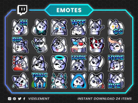 Wolf Emotes Twitch Emotes Twitch Sub Emotes Discord Emotes Text