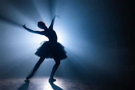 Premium Photo Silhouette Ballet Dancer Dancing On Stage