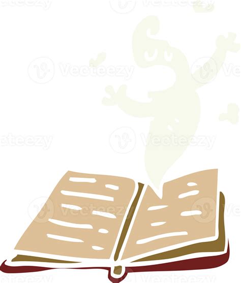 cartoon doodle spell book with ghost 44972036 PNG