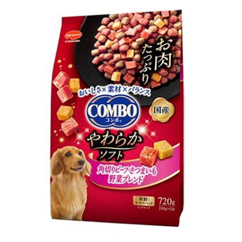 日本ペットフード Comboコンボ ドッグ やわらかソフト 角切りビーフ・さつまいも 野菜ブレンド ドッグフード 半生ソフトタイプ