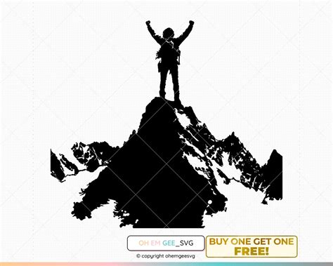 Mountaintop Svg, Summit Clipart, Triumph Png, Faith Dxf, Mountain Eps ...