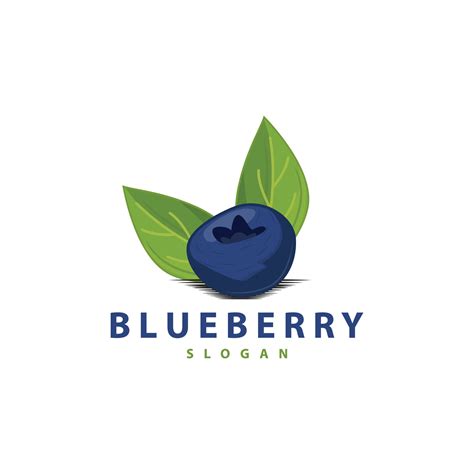 Blueberry Logo Garden Farm Fresh Fruit Vector Elegant Simple Design