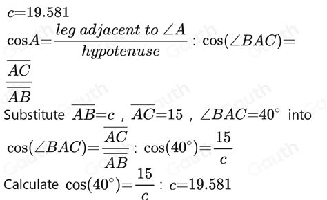 Solved 7 Find The Value Of Side C To The Nearest Unit A 20 8 23 C 21 D 24 [math]